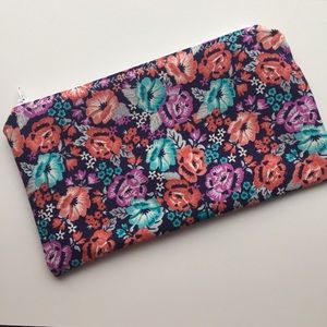 Floral make up bag zipper pouch